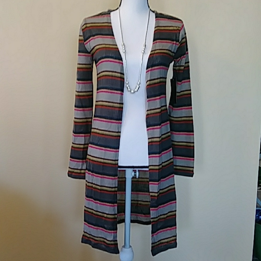 Junior's Stripe Duster Cardigan.